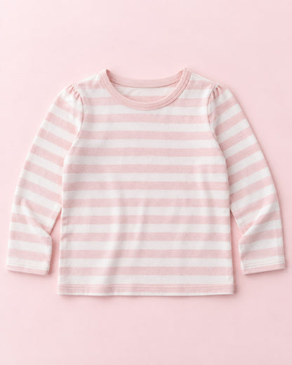 ボーダー 長袖Tシャツ ピンク